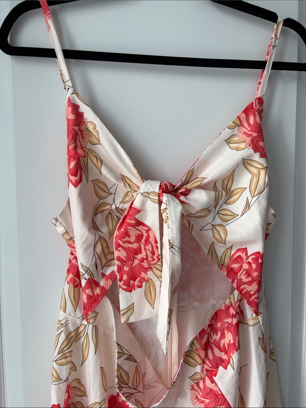 Amazon Tie Front Open Back Floral Slit Beach Dress - Picture 4 of 8